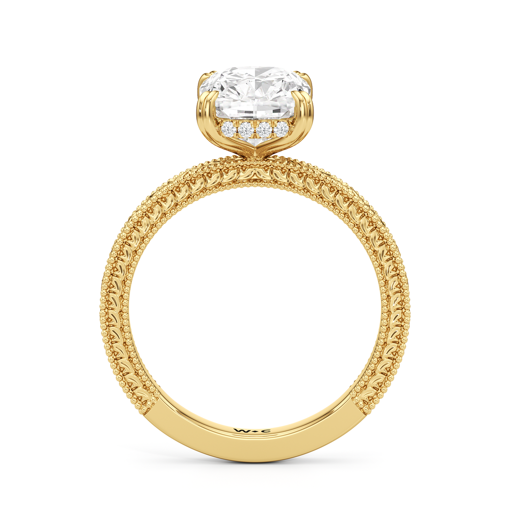 The Seraphine Ring with Elongated Cushion Cut Diamond in 14KT Yellow Gold view 5
