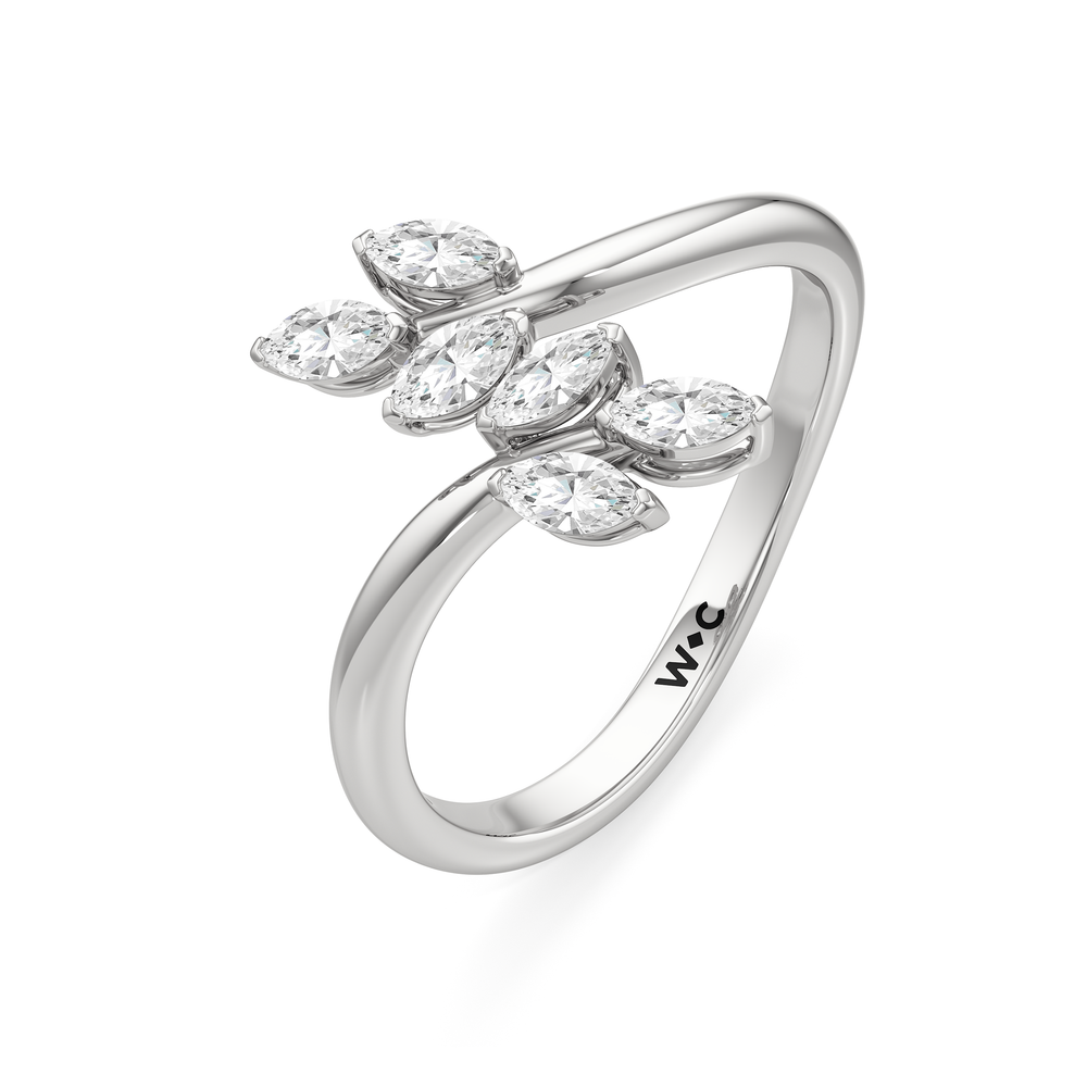 The Vine Bloom Ring with 14KT White Gold / Lab / 3/8 Cut Diamond in 14KT White Gold / Lab / 3/8 view 3
