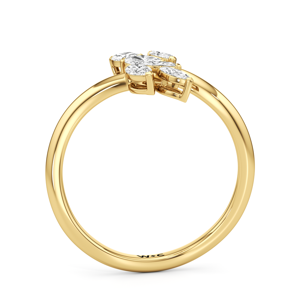 The Vine Bloom Ring with 14KT Yellow Gold / Lab / 3/8 Cut Diamond in 14KT Yellow Gold / Lab / 3/8 view 2
