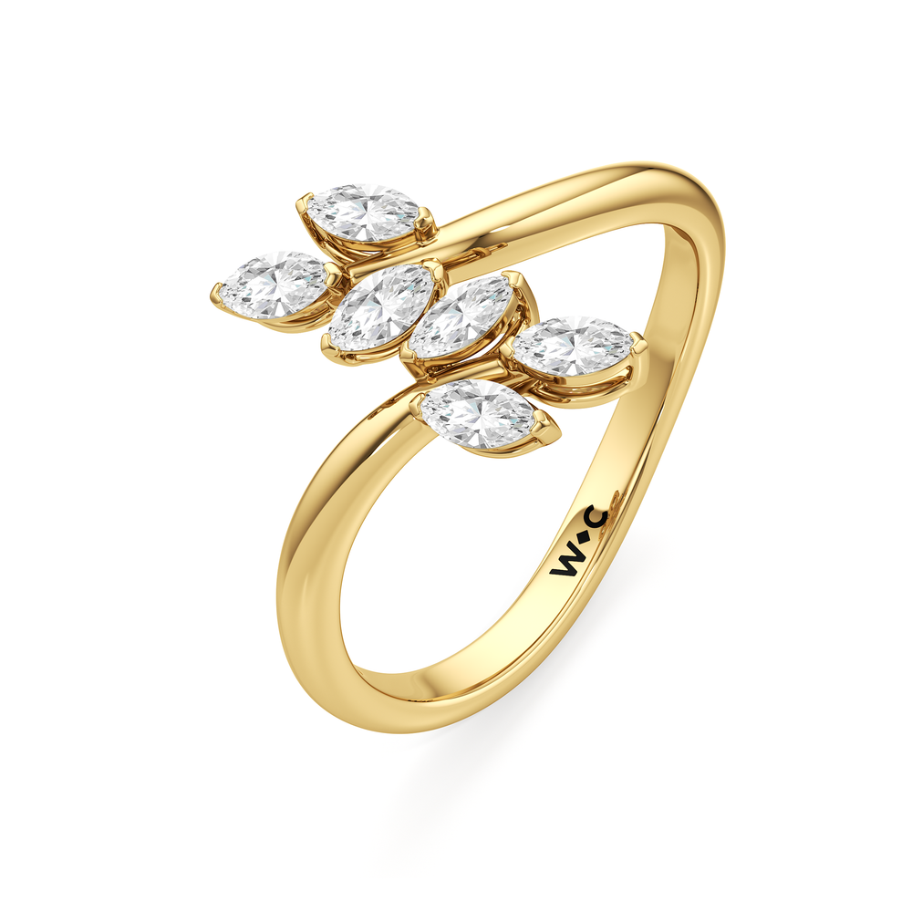 The Vine Bloom Ring with 14KT Yellow Gold / Lab / 3/8 Cut Diamond in 14KT Yellow Gold / Lab / 3/8 view 3
