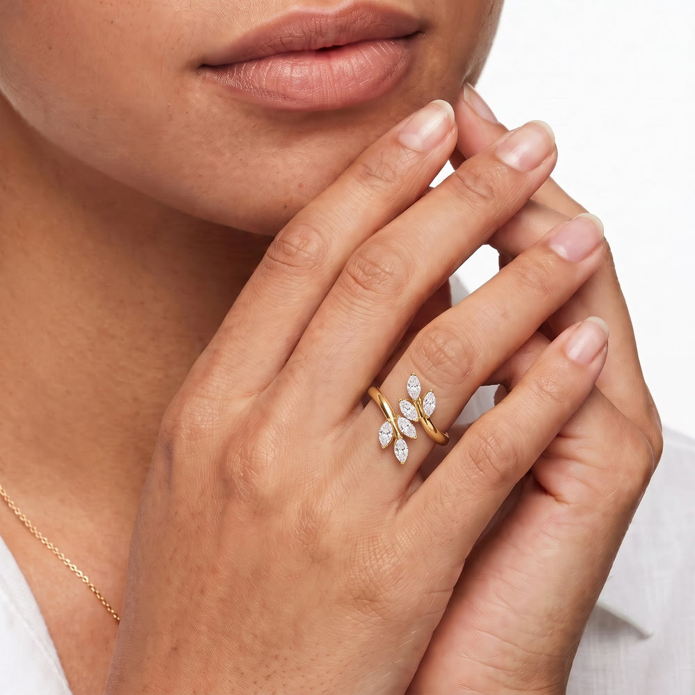 The Vine Bloom Ring with 14KT Yellow Gold / Lab / 3/8 Cut Diamond in 14KT Yellow Gold / Lab / 3/8 view 3
