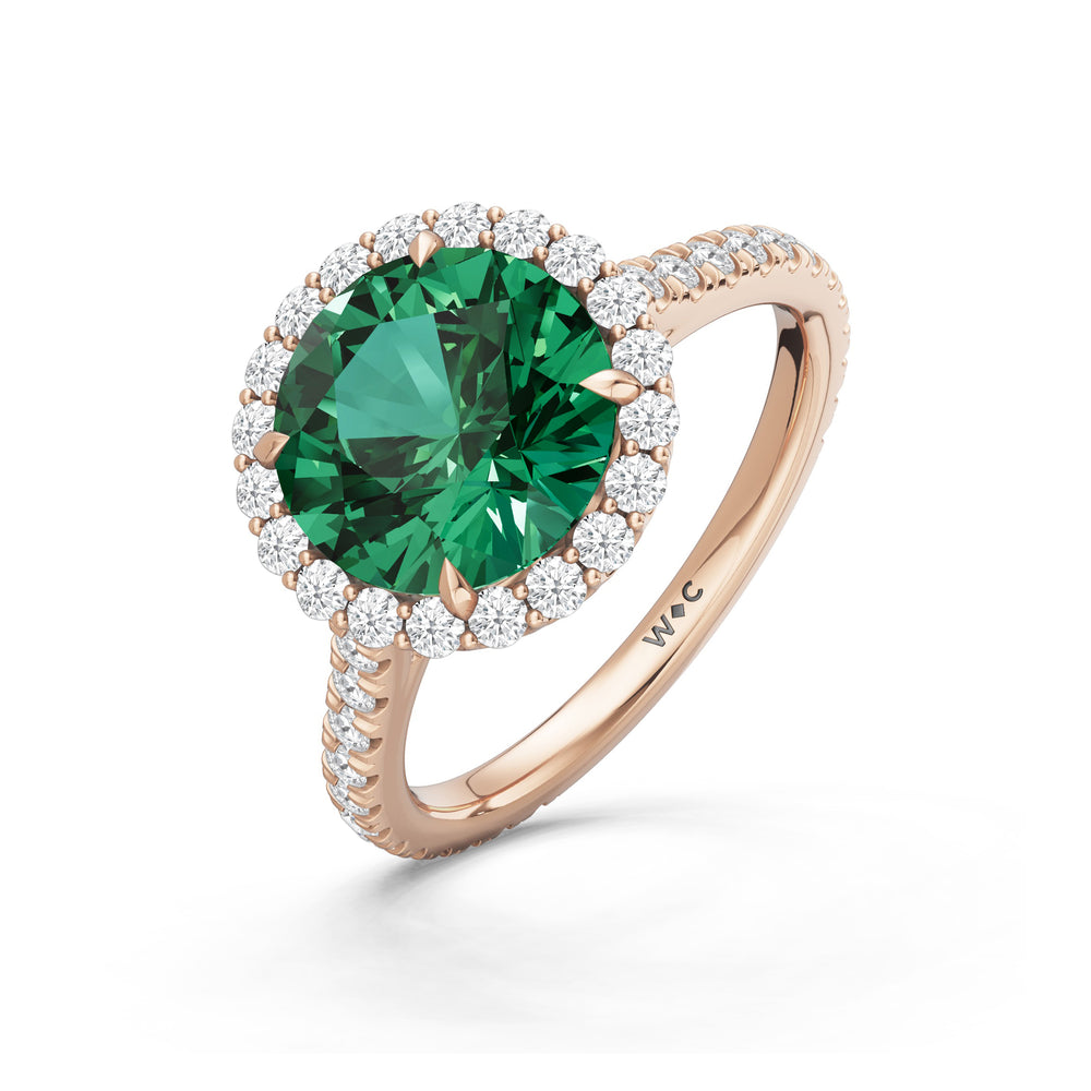 The Rosalune Ring with 9X9 MM Cut Diamond in 14KT Rose Gold view 3
