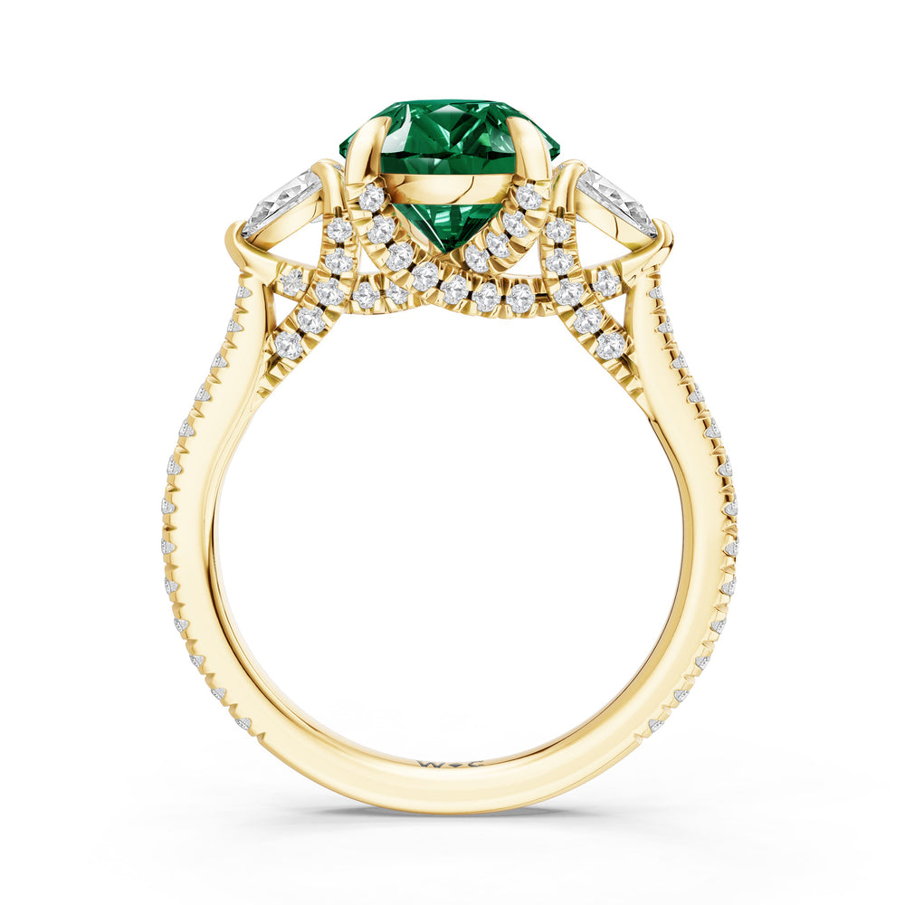 The Rosavine Ring with 12X8 MM Cut Diamond in 14KT Yellow Gold view 2
