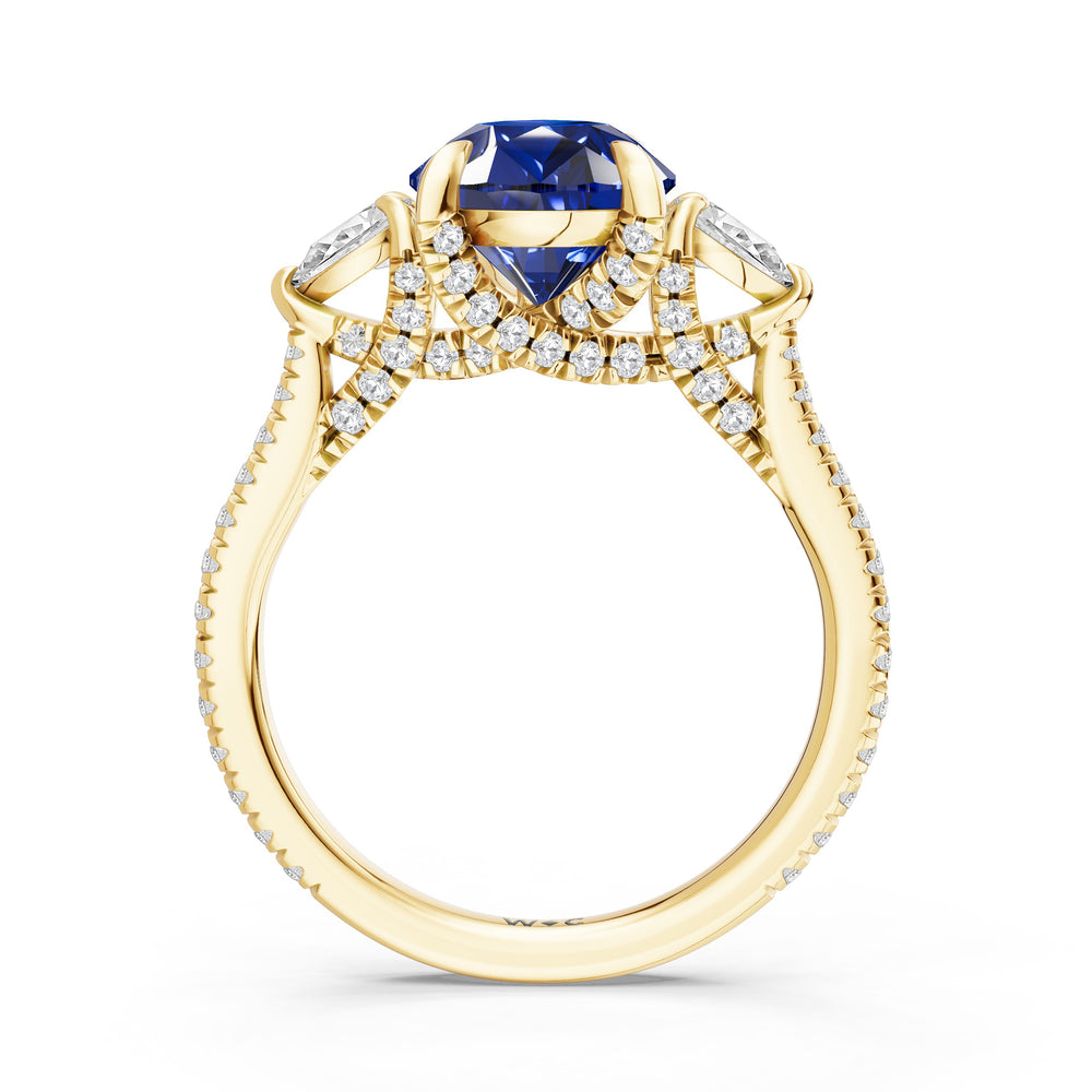 The Rosavine Ring with 12X8 MM Cut Diamond in 14KT Yellow Gold view 2
