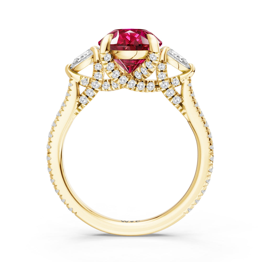 The Rosavine Ring with 12X8 MM Cut Diamond in 14KT Yellow Gold view 2
