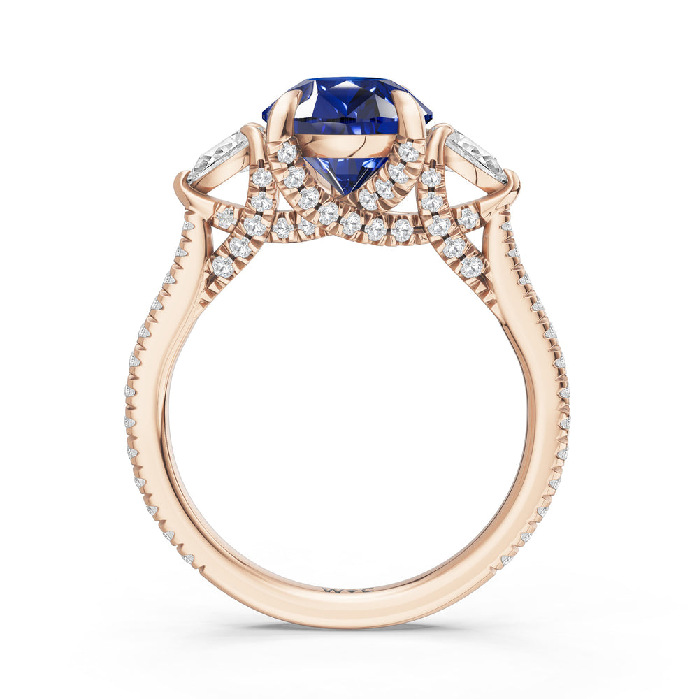 The Rosavine Ring with 12X8 MM Cut Diamond in 14KT Rose Gold view 2
