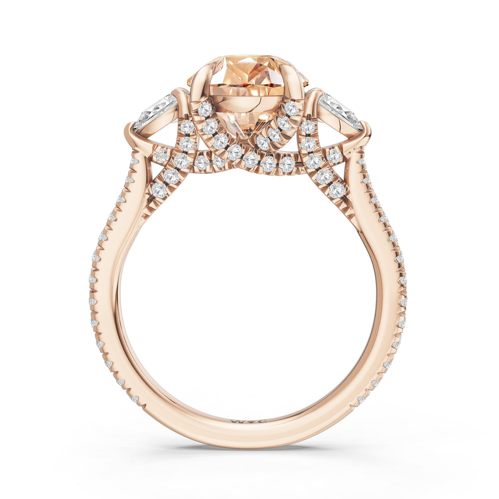 The Rosavine Ring with 12X8 MM Cut Diamond in 14KT Rose Gold view 2
