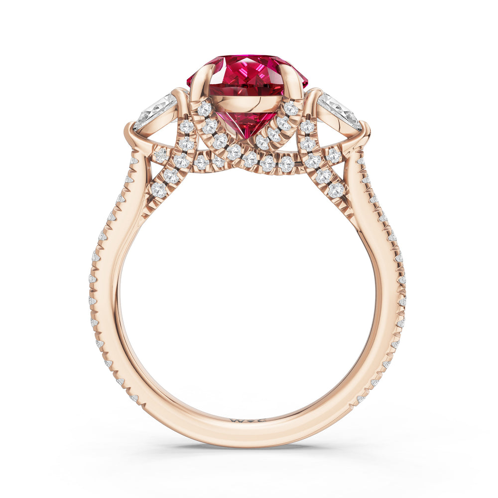 The Rosavine Ring with 12X8 MM Cut Diamond in 14KT Rose Gold view 2
