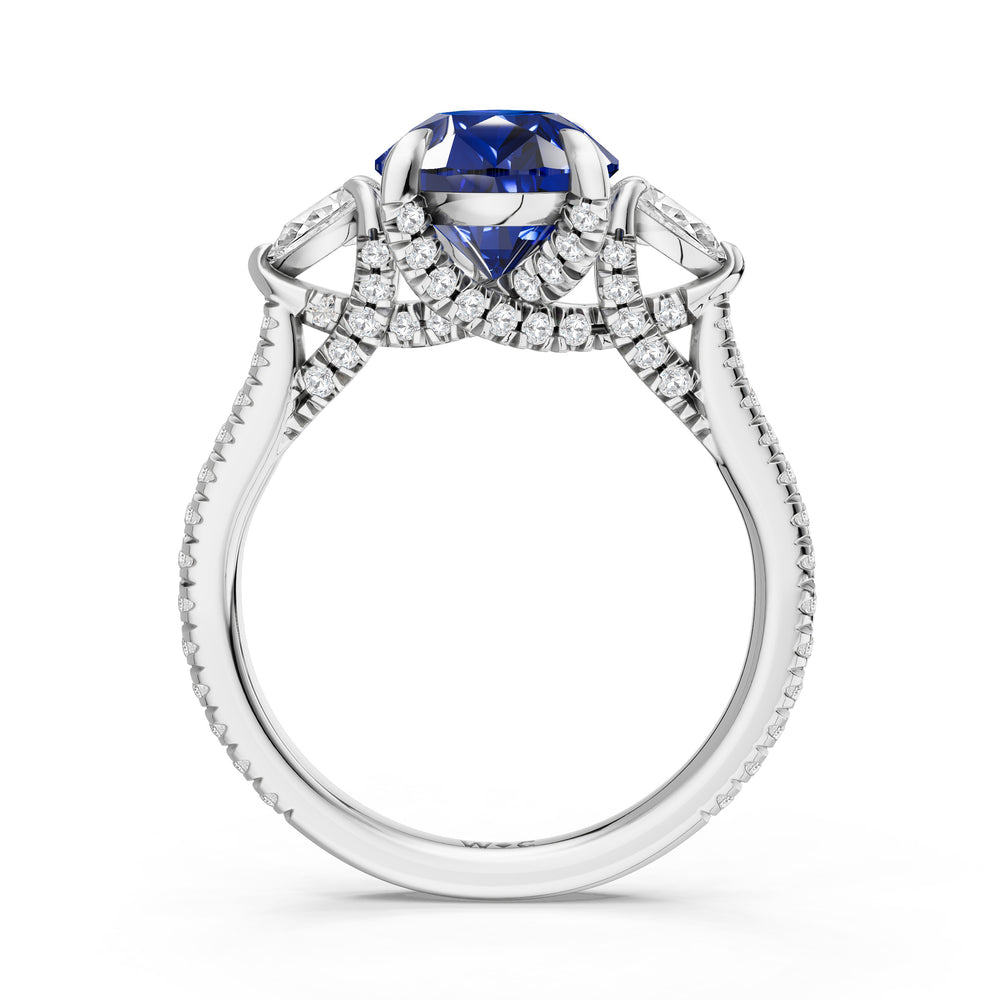 The Rosavine Ring with 12X8 MM Cut Diamond in 14KT Platinum view 2
