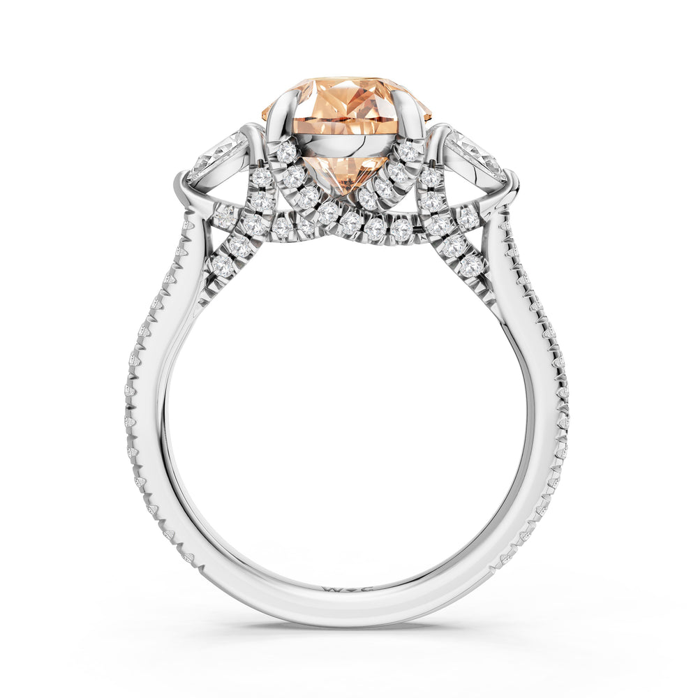 The Rosavine Ring with 12X8 MM Cut Diamond in 14KT Platinum view 2
