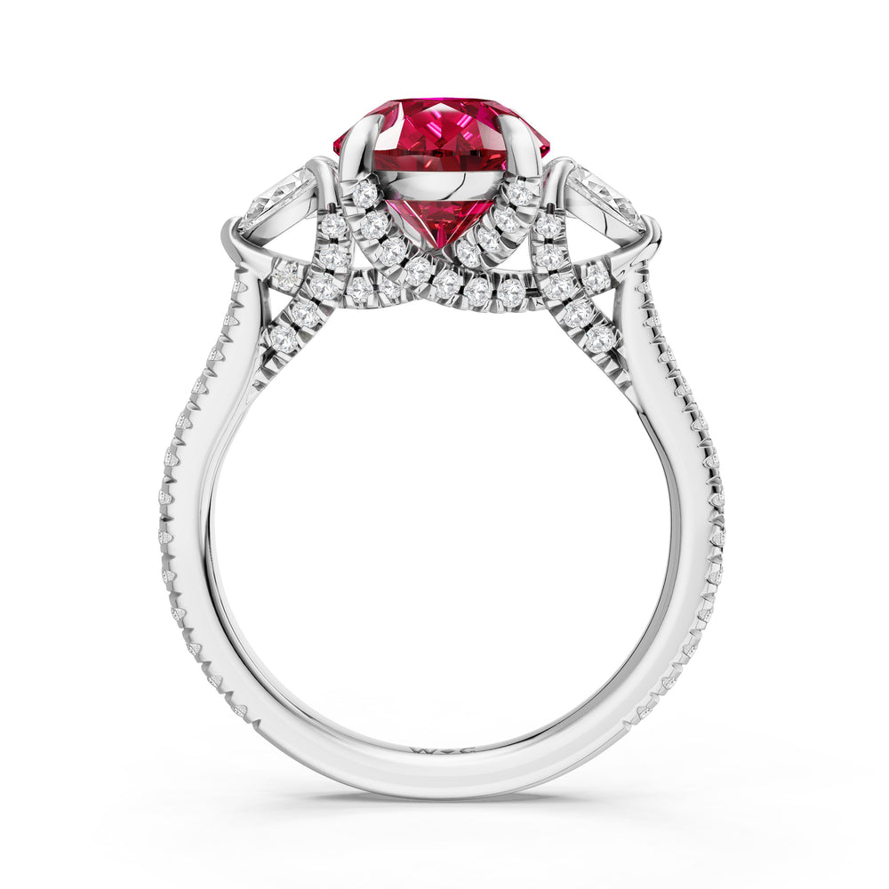 The Rosavine Ring with 12X8 MM Cut Diamond in 14KT Platinum view 2
