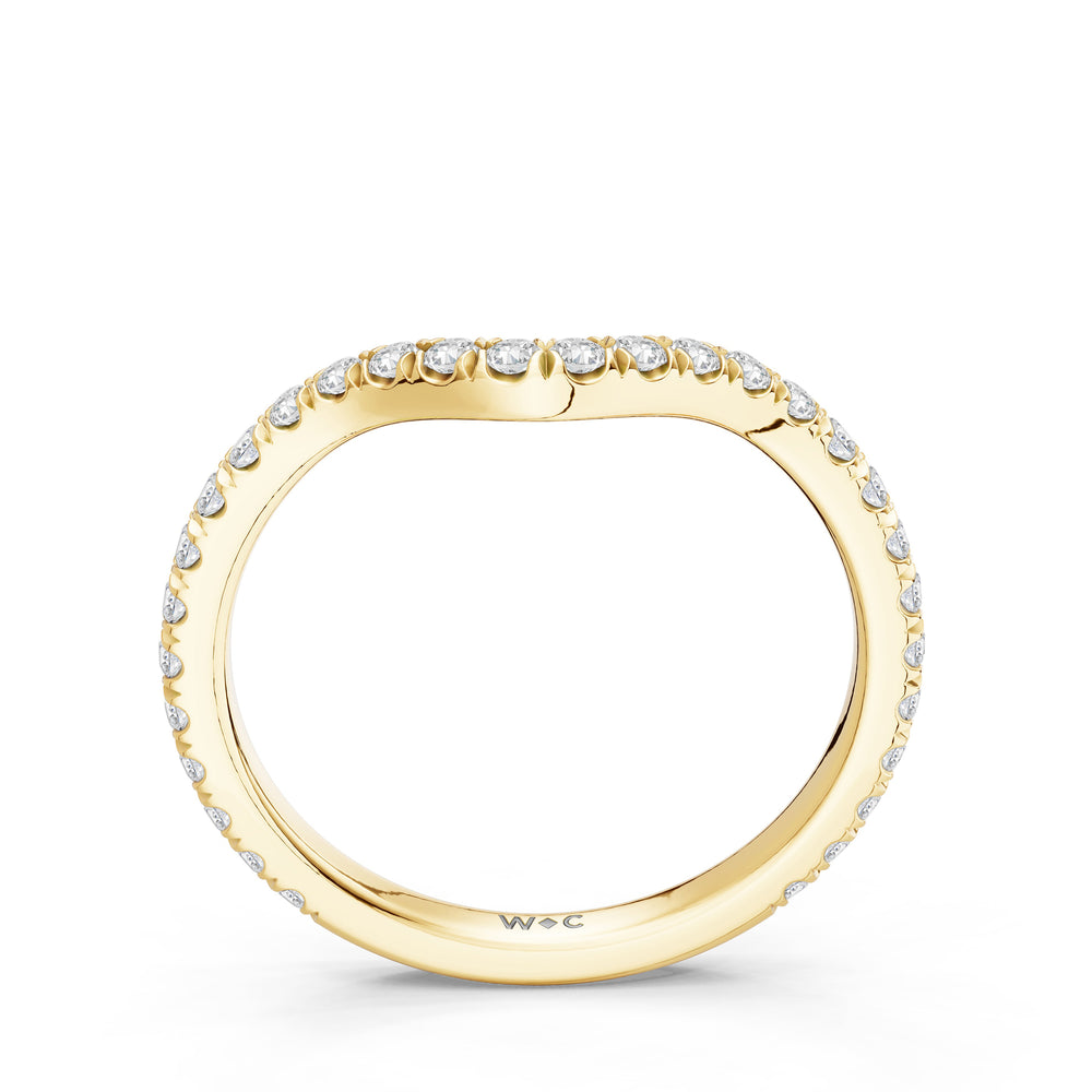 The Rosalune Diamond Wedding Band with Created Ruby Cut Diamond in 14KT Yellow Gold view 2
