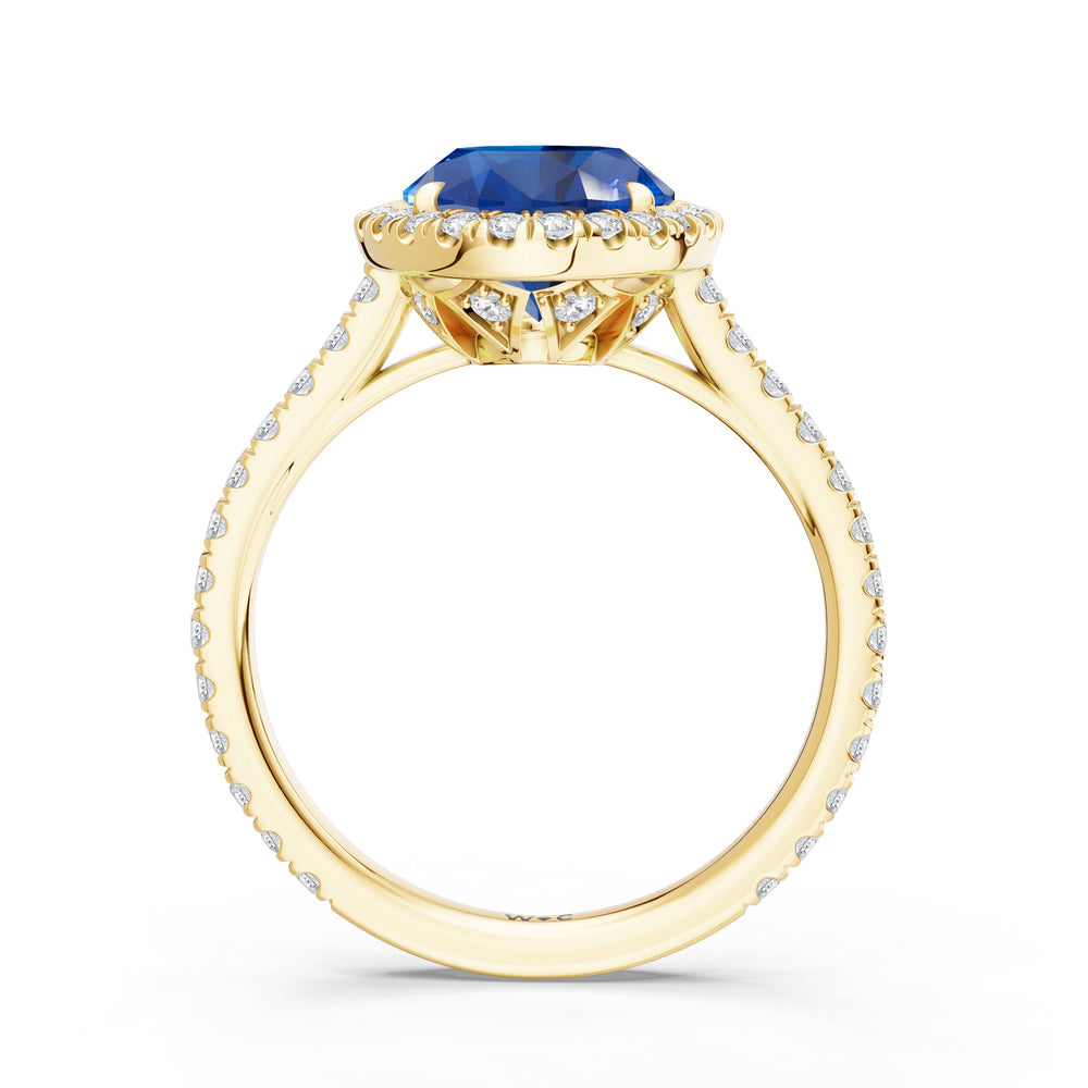 The Roselle Ring with 10X8 MM Cut Diamond in 14KT Yellow Gold view 2
