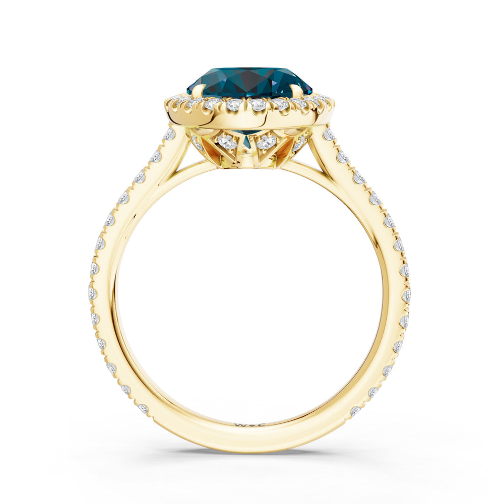 The Roselle Ring with 10X8 MM Cut Diamond in 14KT Yellow Gold view 2
