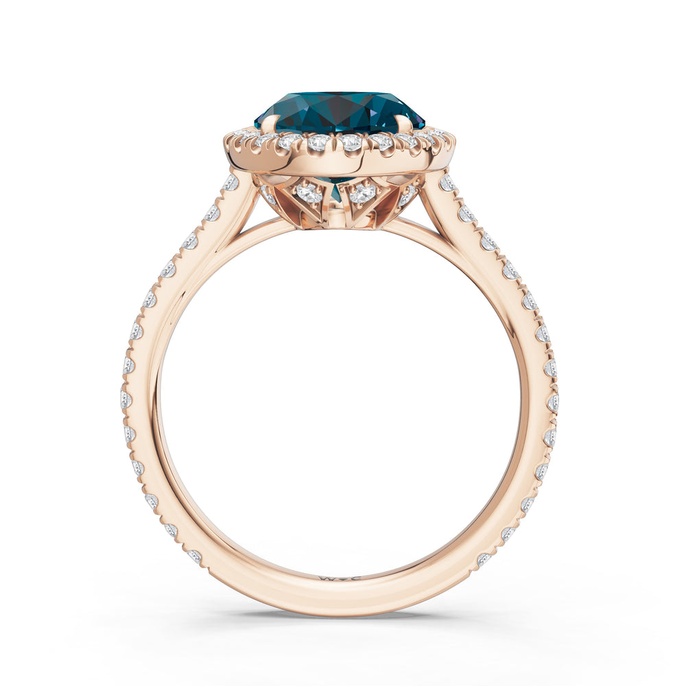 The Roselle Ring with 10X8 MM Cut Diamond in 14KT Rose Gold view 2
