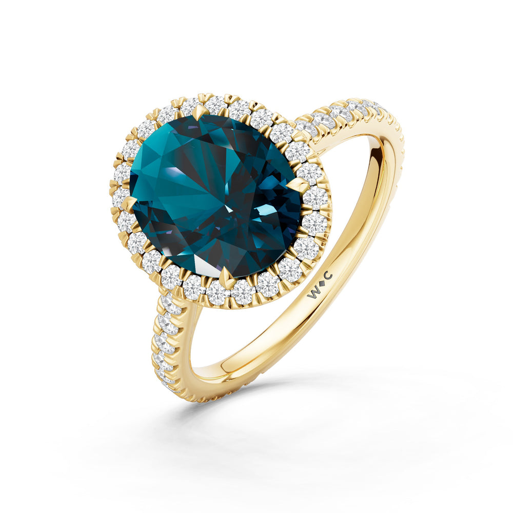 The Roselle Ring with 10X8 MM Cut Diamond in 14KT Yellow Gold view 3
