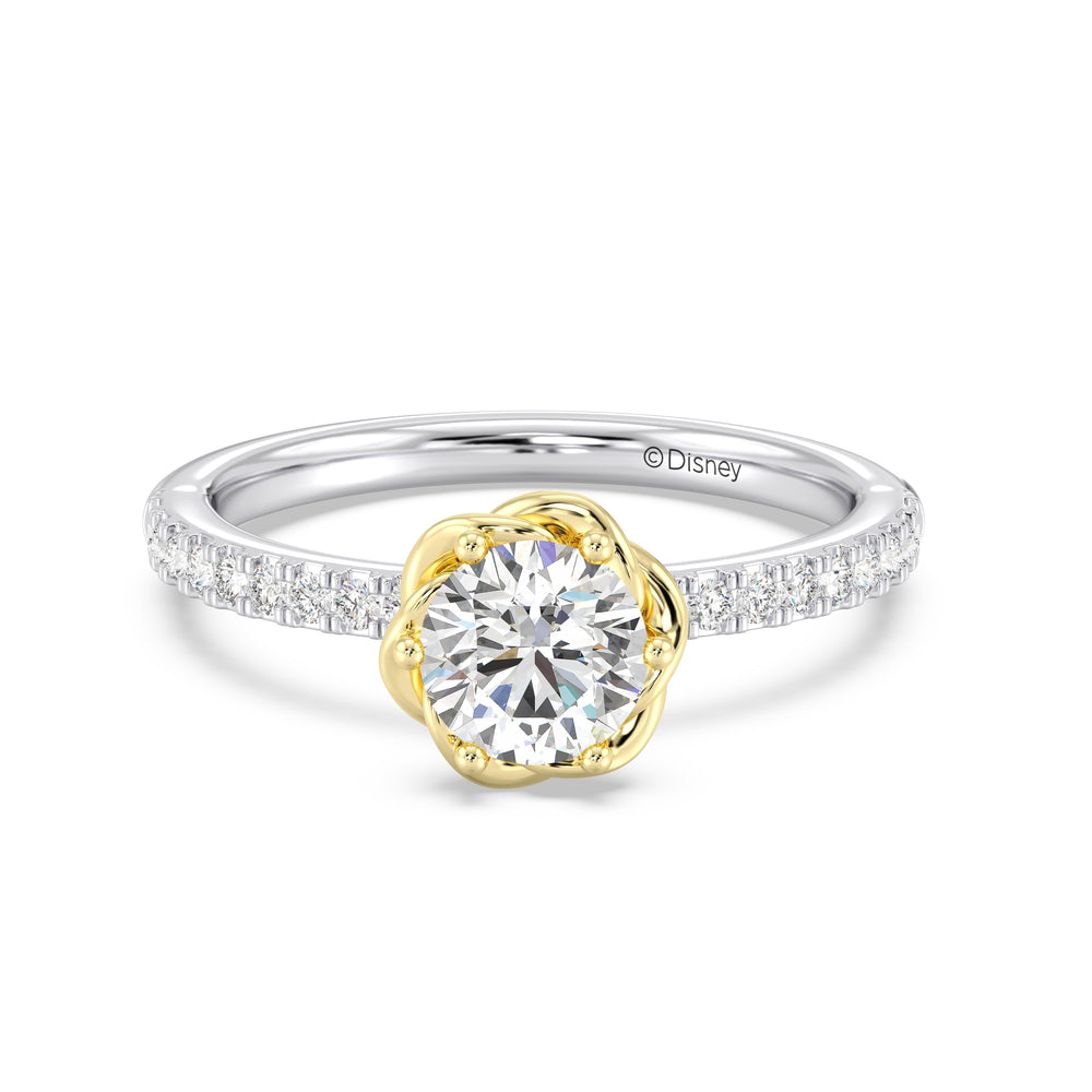 Enchanted Star Lab Grown Diamond 14K Gold Belle Rose Engagement Ring with White/Yellow Cut Diamond in 14KT Round view 2
