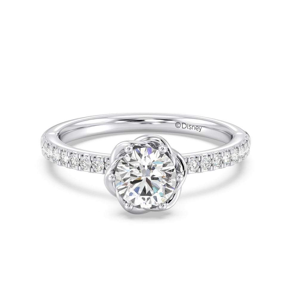 Enchanted Star Lab Grown Diamond 14K Gold Belle Rose Engagement Ring with White Cut Diamond in 14KT Round view 2
