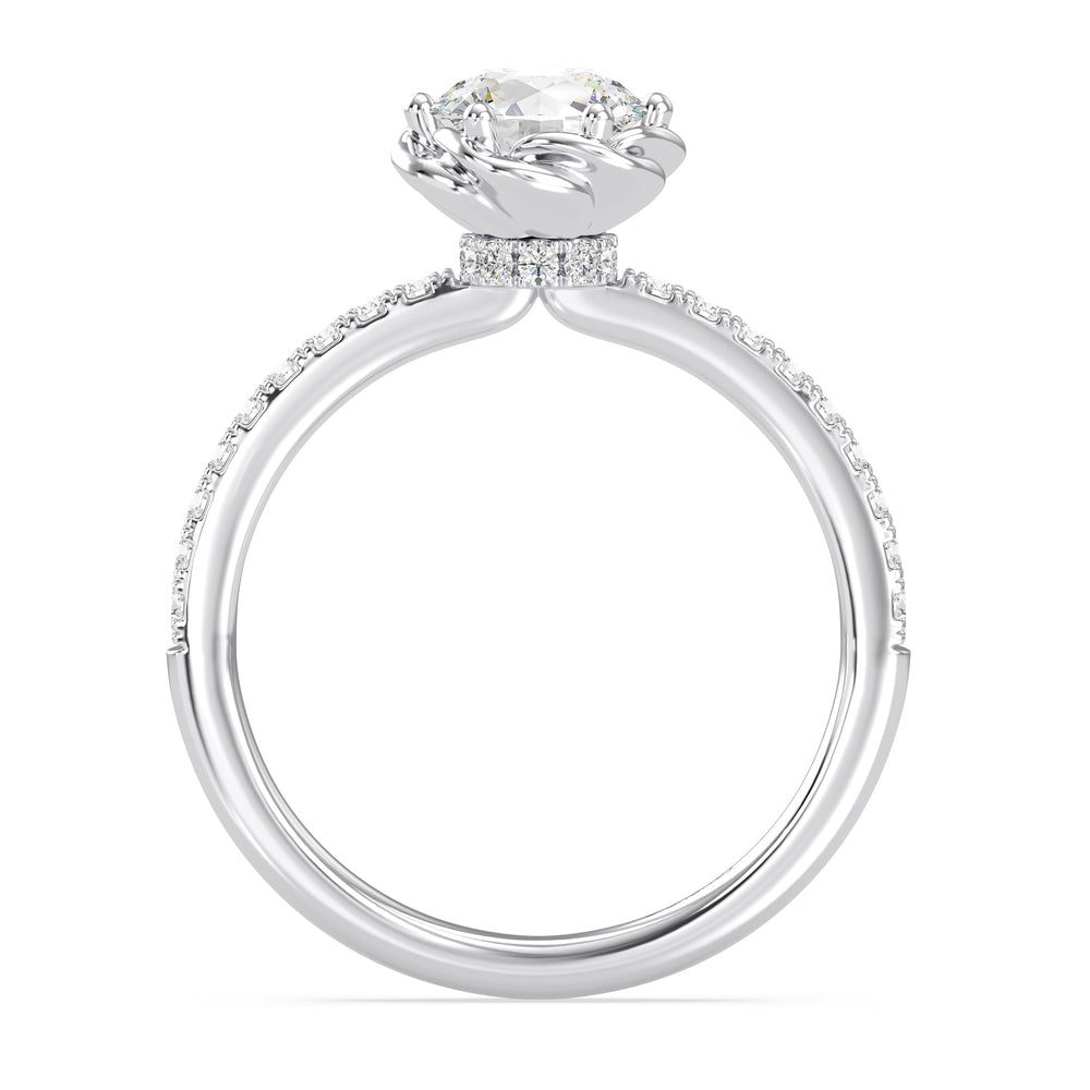 Enchanted Star Lab Grown Diamond 14K Gold Belle Rose Engagement Ring with White Cut Diamond in 14KT Round view 3
