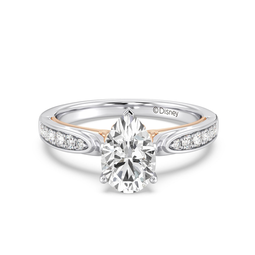 Enchanted Star Lab Grown Diamond 14K Gold Ariel Engagement Ring with White/Rose Cut Diamond in 14KT Pear view 2
