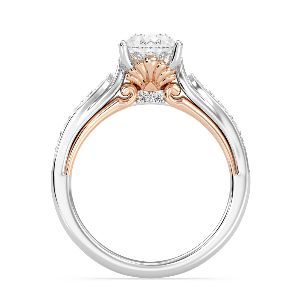 Enchanted Star Lab Grown Diamond 14K Gold Ariel Engagement Ring with White/Rose Cut Diamond in 14KT Pear view 3
