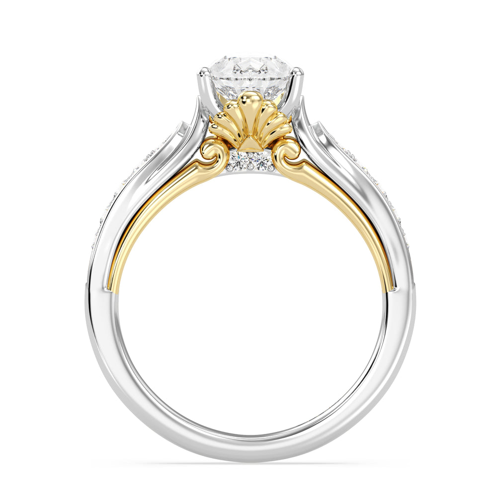 Enchanted Star Lab Grown Diamond 14K Gold Ariel Engagement Ring with White/Yellow Cut Diamond in 14KT Pear view 3
