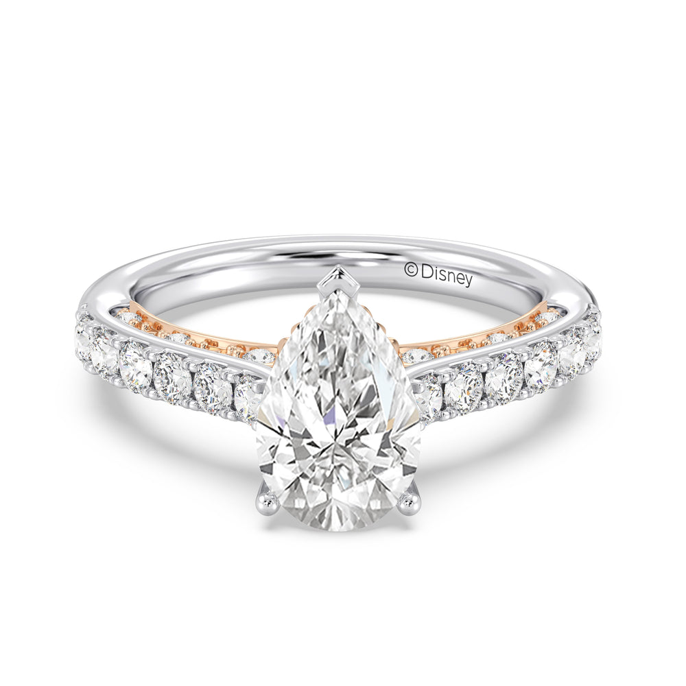 Enchanted Star Lab Grown Diamond 14K Gold Ariel Seashell Engagement Ring with  Cut Diamond in 14KT  view 2
