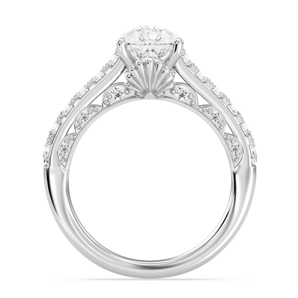 Enchanted Star Lab Grown Diamond 14K Gold Ariel Seashell Engagement Ring with  Cut Diamond in 14KT  view 6
