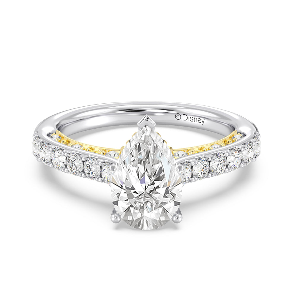 Enchanted Star Lab Grown Diamond 14K Gold Ariel Seashell Engagement Ring with  Cut Diamond in 14KT  view 8
