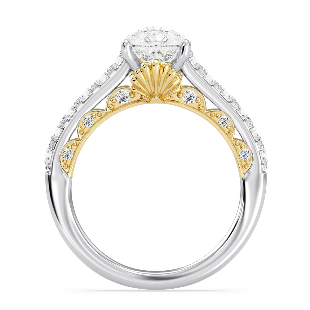 Enchanted Star Lab Grown Diamond 14K Gold Ariel Seashell Engagement Ring with  Cut Diamond in 14KT  view 9
