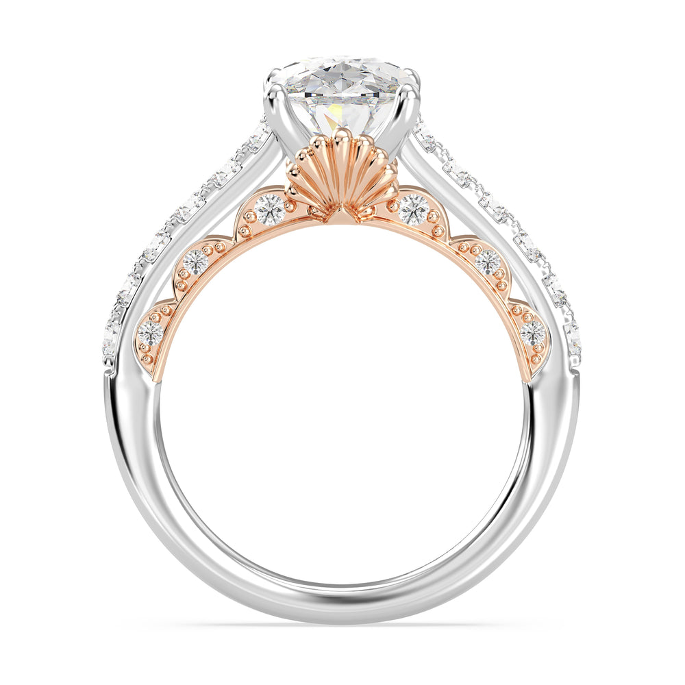 Enchanted Star Lab Grown Diamond 14K Gold Ariel Seashell Engagement Ring with  Cut Diamond in 14KT  view 12
