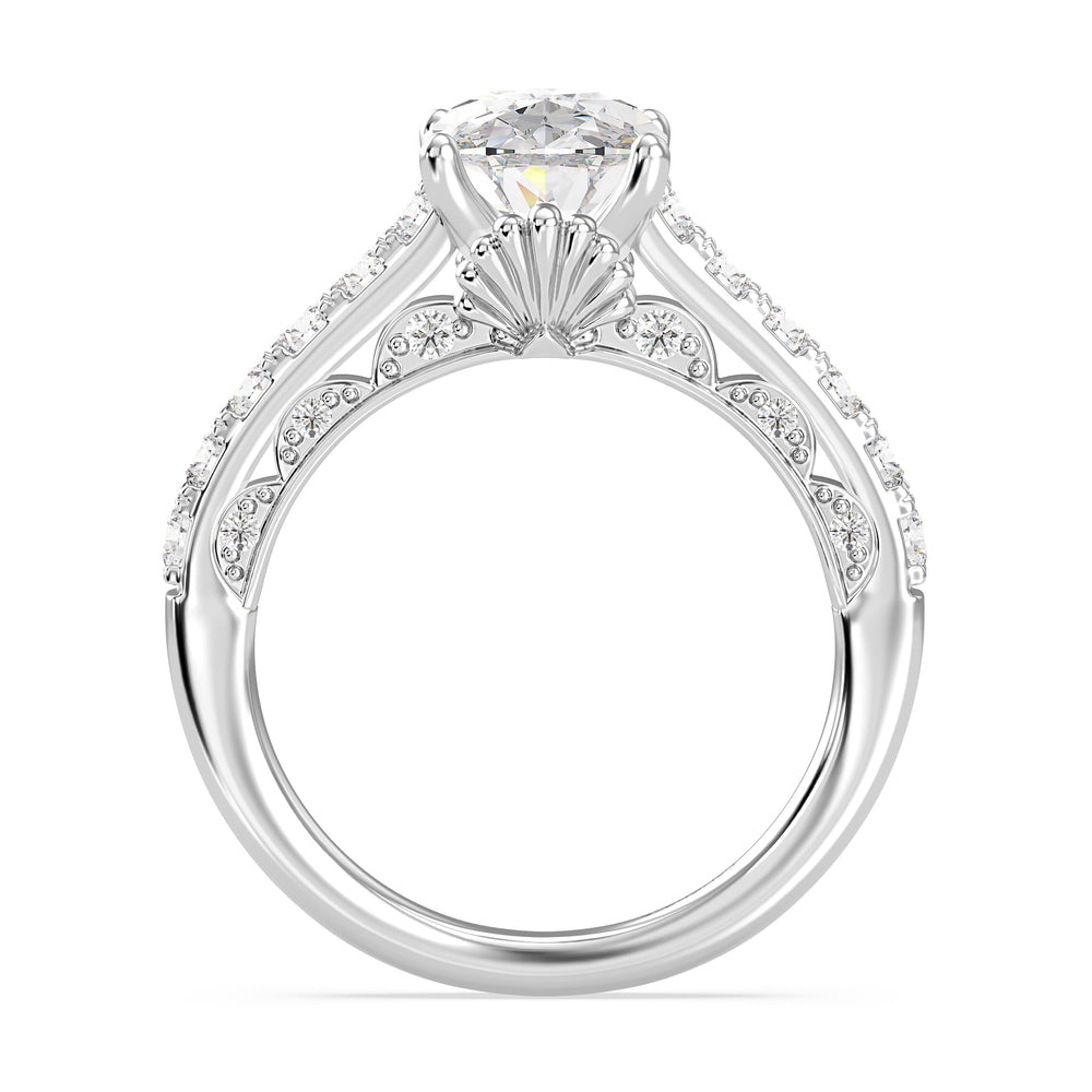 Enchanted Star Lab Grown Diamond 14K Gold Ariel Seashell Engagement Ring with  Cut Diamond in 14KT  view 15
