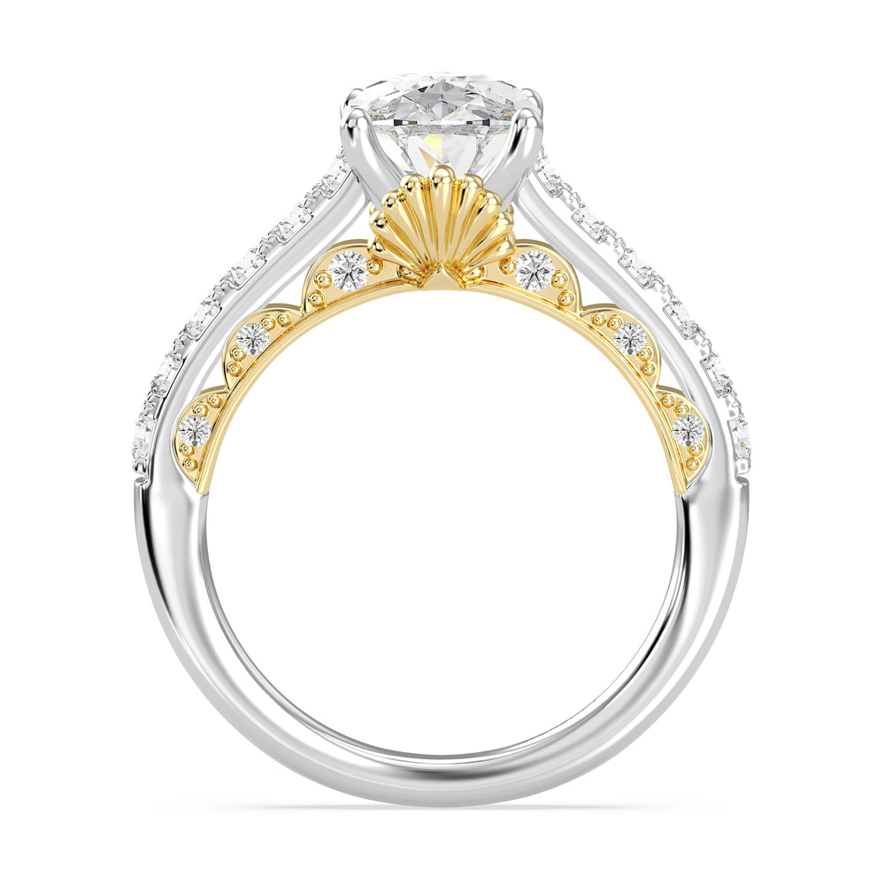 Enchanted Star Lab Grown Diamond 14K Gold Ariel Seashell Engagement Ring with  Cut Diamond in 14KT  view 18
