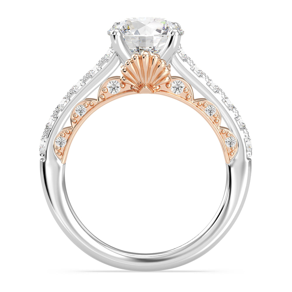 Enchanted Star Lab Grown Diamond 14K Gold Ariel Seashell Engagement Ring with  Cut Diamond in 14KT  view 21
