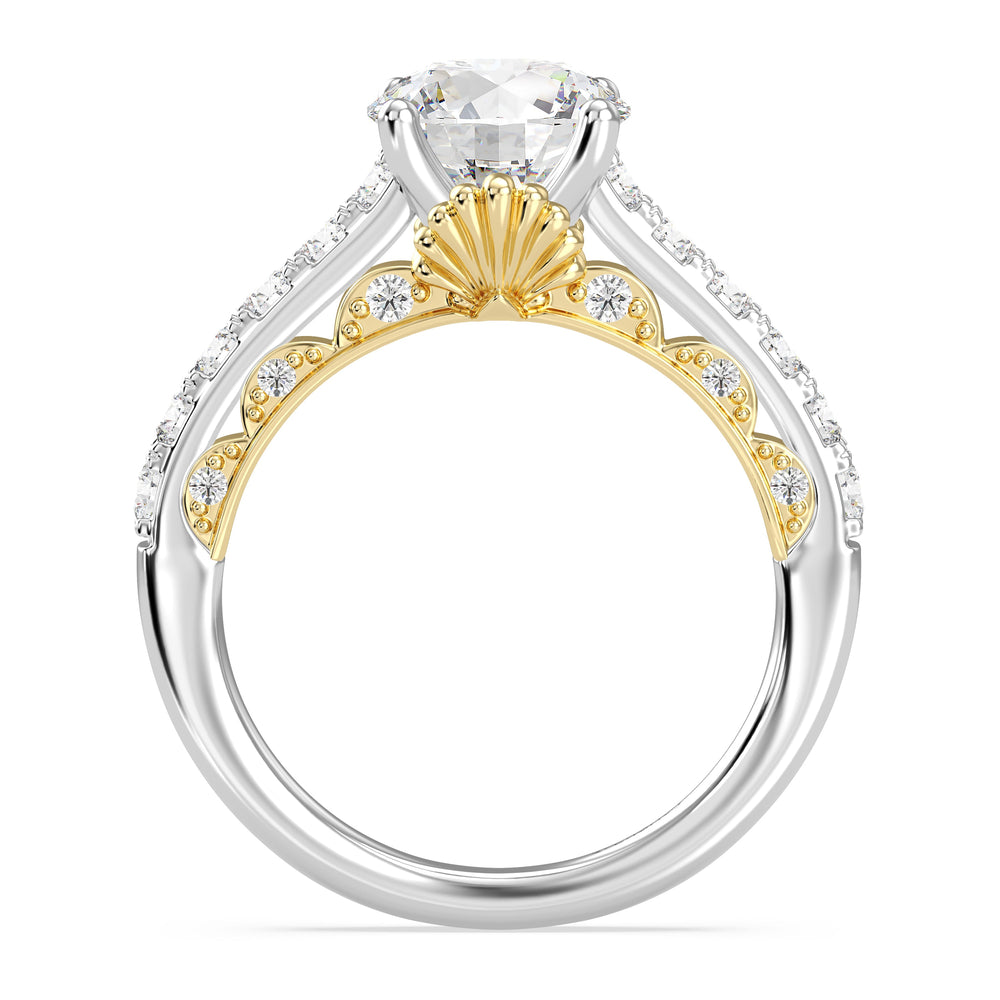 Enchanted Star Lab Grown Diamond 14K Gold Ariel Seashell Engagement Ring with  Cut Diamond in 14KT  view 27
