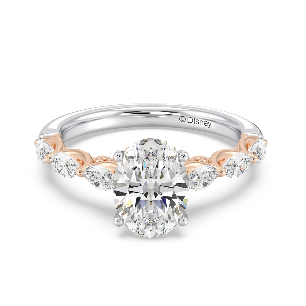 Enchanted Star Lab Grown Diamond 14K Gold Belle Rose Engagement Ring with  Cut Diamond in 14KT  view 2
