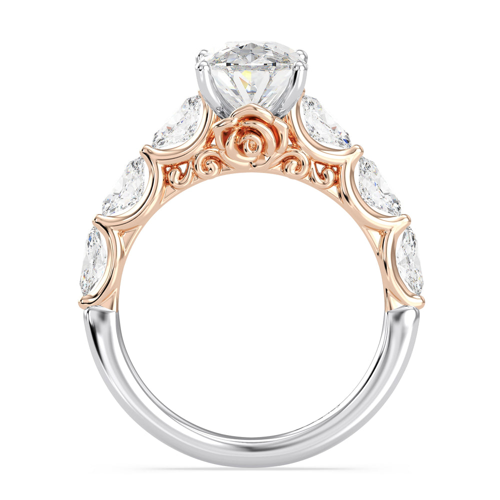 Enchanted Star Lab Grown Diamond 14K Gold Belle Rose Engagement Ring with  Cut Diamond in 14KT  view 3

