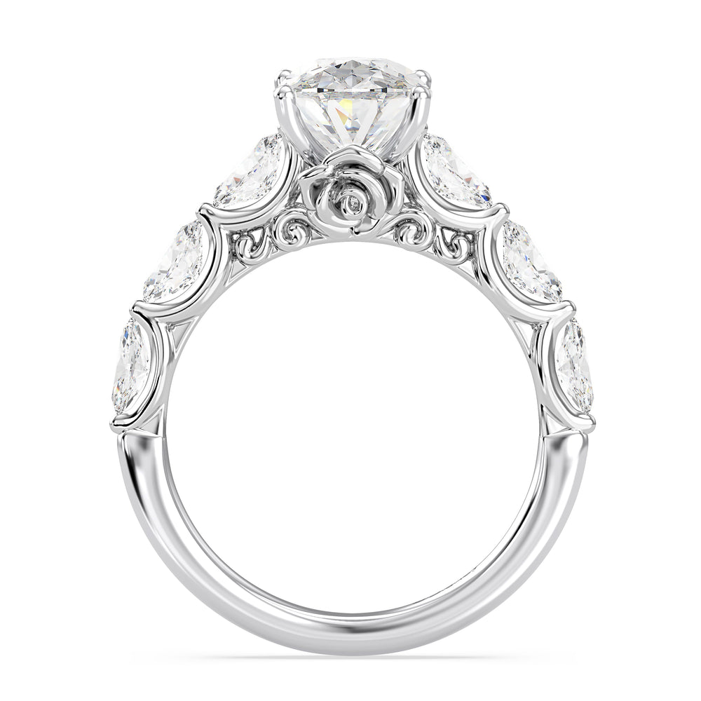 Enchanted Star Lab Grown Diamond 14K Gold Belle Rose Engagement Ring with  Cut Diamond in 14KT  view 9
