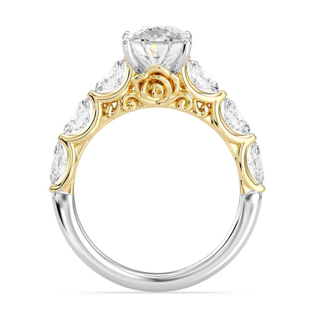 Enchanted Star Lab Grown Diamond 14K Gold Belle Rose Engagement Ring with  Cut Diamond in 14KT  view 6
