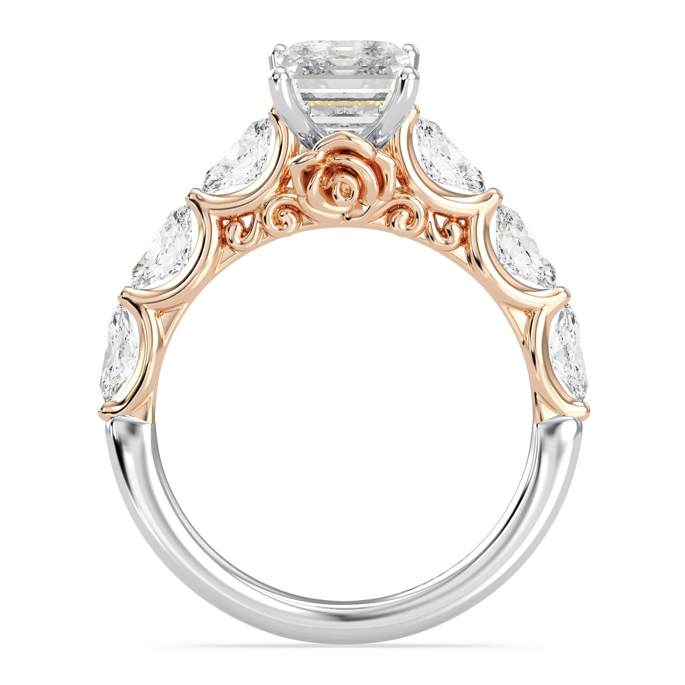 Enchanted Star Lab Grown Diamond 14K Gold Belle Rose Engagement Ring with  Cut Diamond in 14KT  view 12
