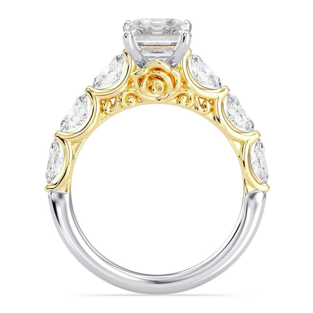 Enchanted Star Lab Grown Diamond 14K Gold Belle Rose Engagement Ring with  Cut Diamond in 14KT  view 15
