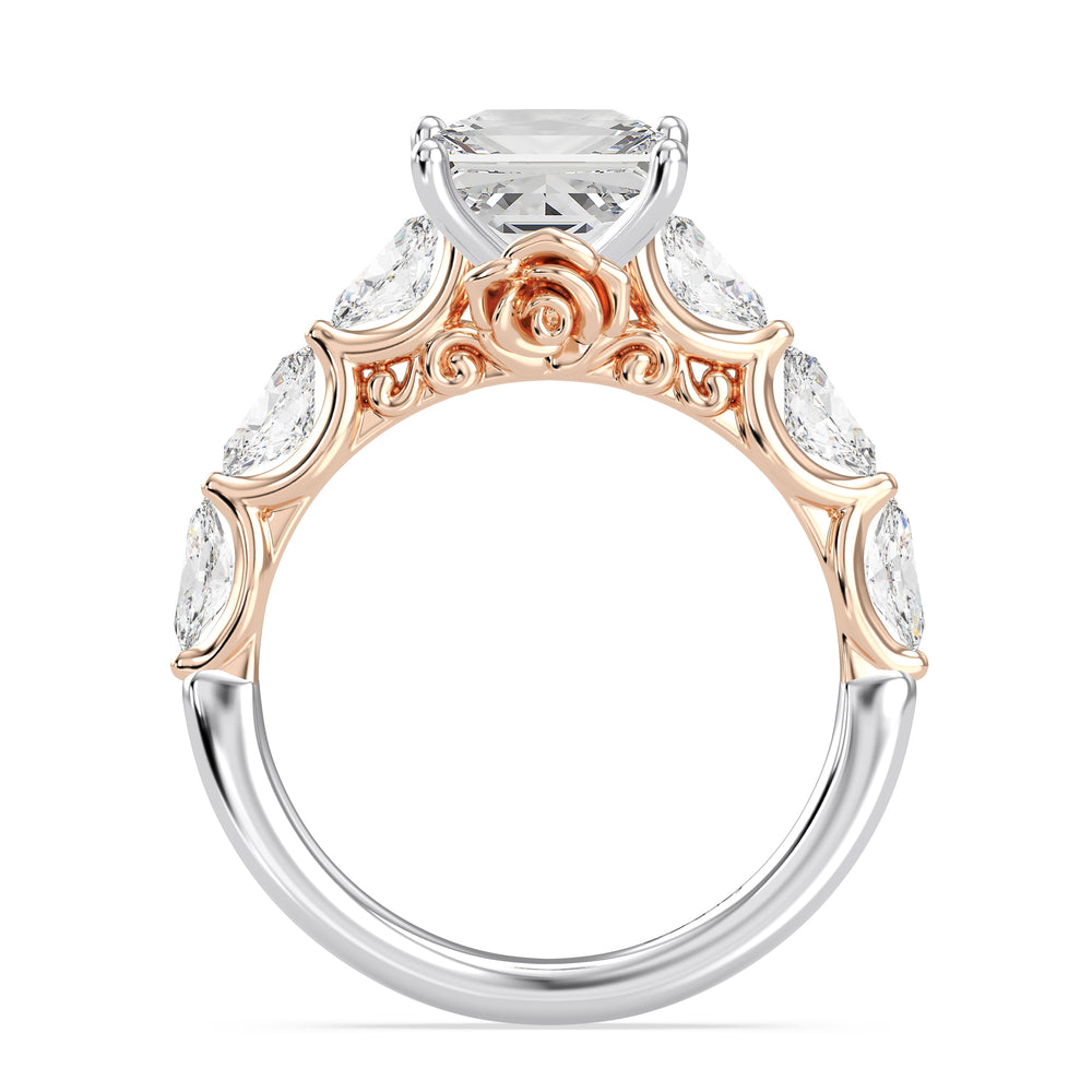 Enchanted Star Lab Grown Diamond 14K Gold Belle Rose Engagement Ring with  Cut Diamond in 14KT  view 24
