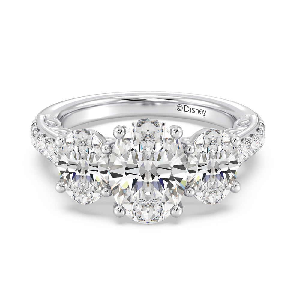 Enchanted Star Lab Grown Diamond 14K Gold Cinderella Three Stone Engagement Ring with  Cut Diamond in 14KT  view 2
