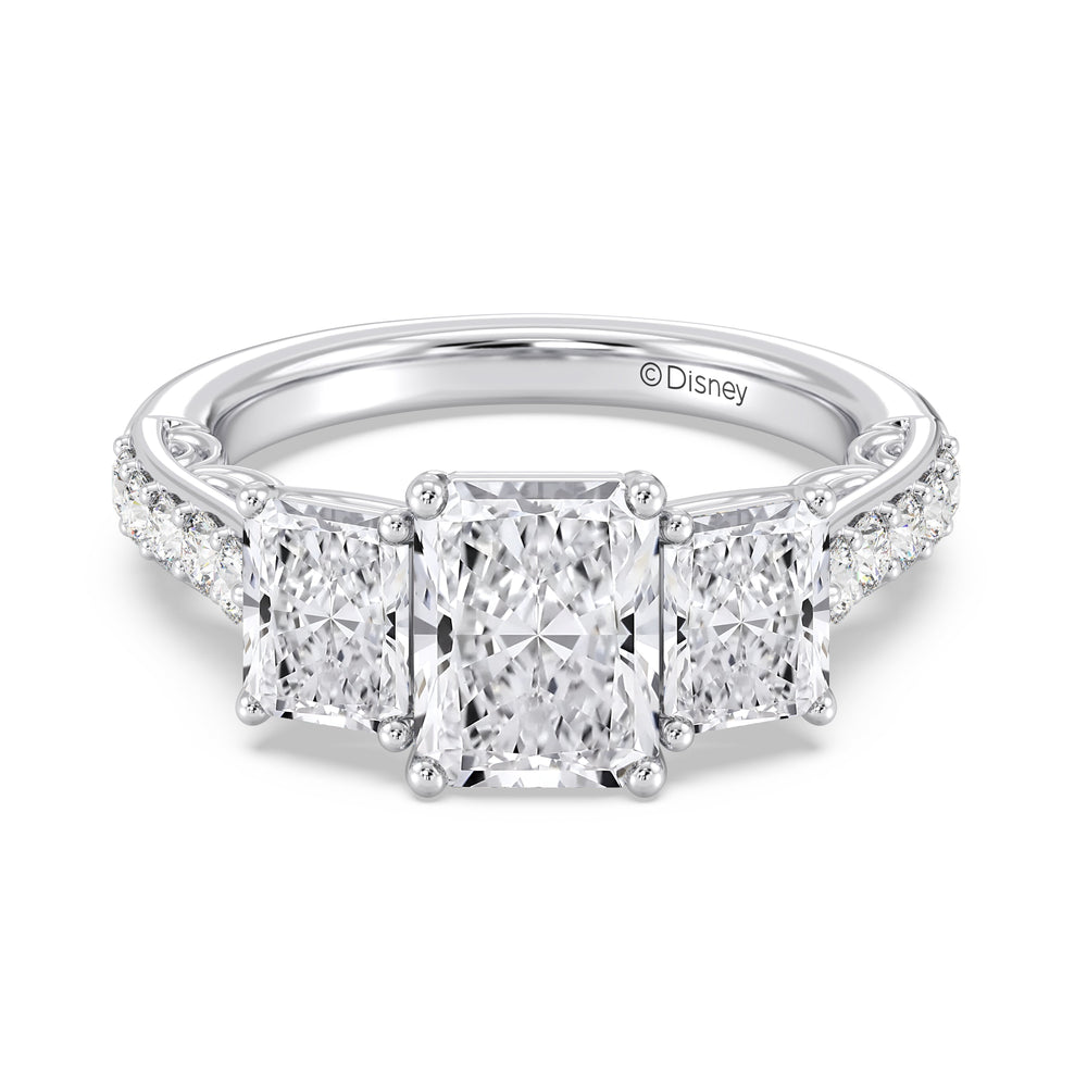 Enchanted Star Lab Grown Diamond 14K Gold Cinderella Three Stone Engagement Ring with  Cut Diamond in 14KT  view 11

