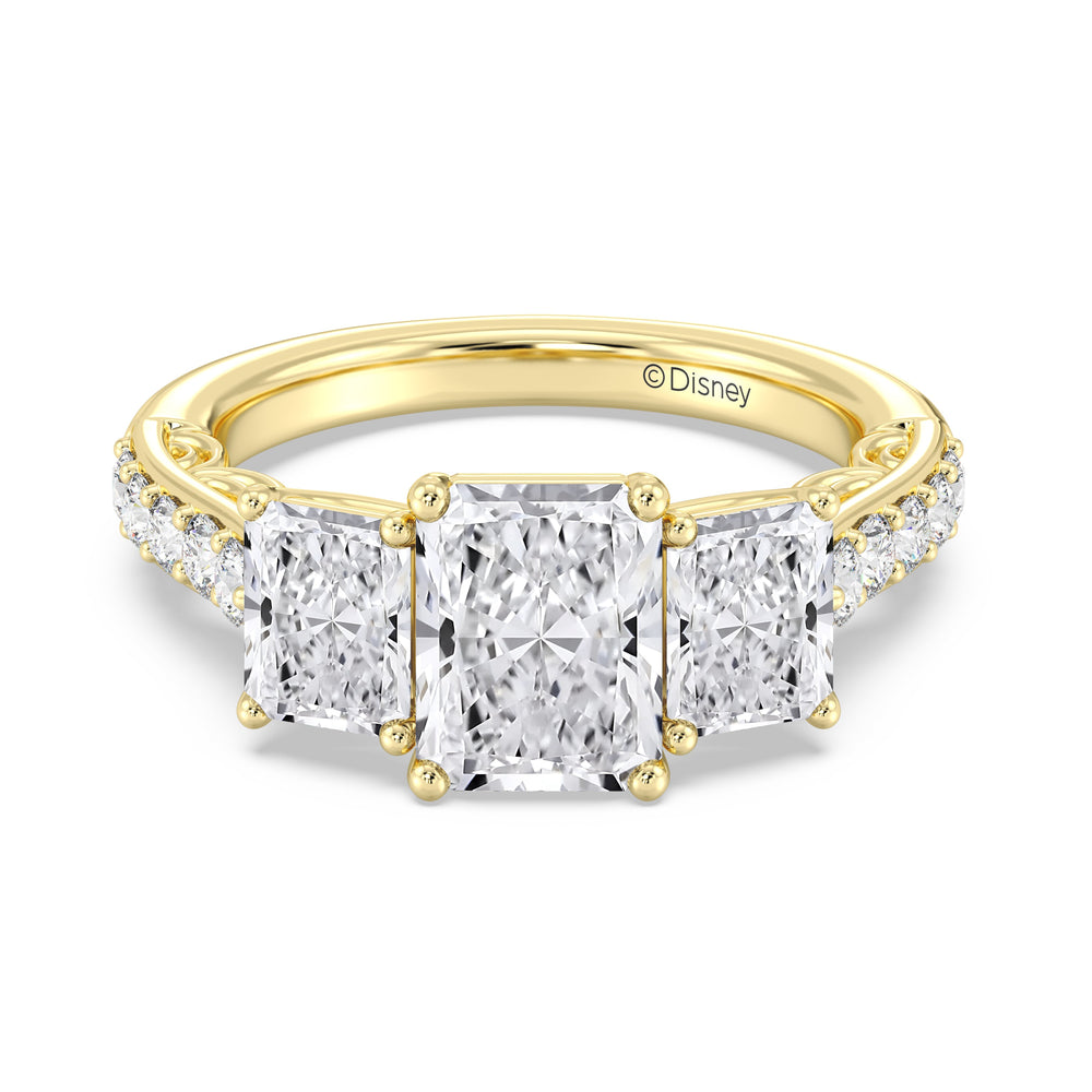 Enchanted Star Lab Grown Diamond 14K Gold Cinderella Three Stone Engagement Ring with  Cut Diamond in 14KT  view 14
