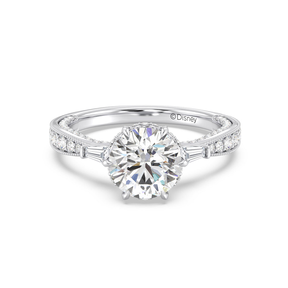 Enchanted Star Lab Grown Diamond And 14K Gold Disney Princess Belle Three Stone Vintage Engagement Ring with  Cut Diamond in 14KT  view 3
