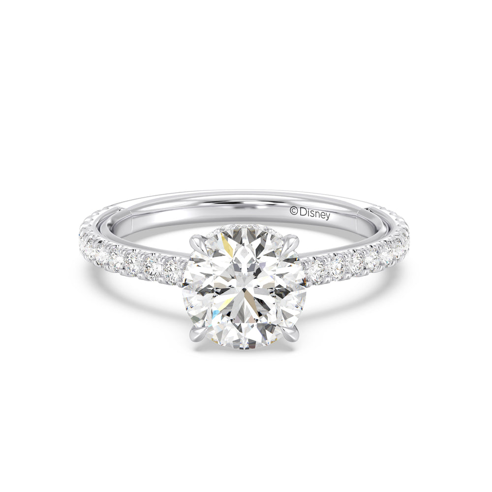 Enchanted Star Lab Grown Diamond And 14K Gold Disney Princess Ariel Hidden Halo Engagement Ring with White/Yellow Cut Diamond in 14KT Round view 2
