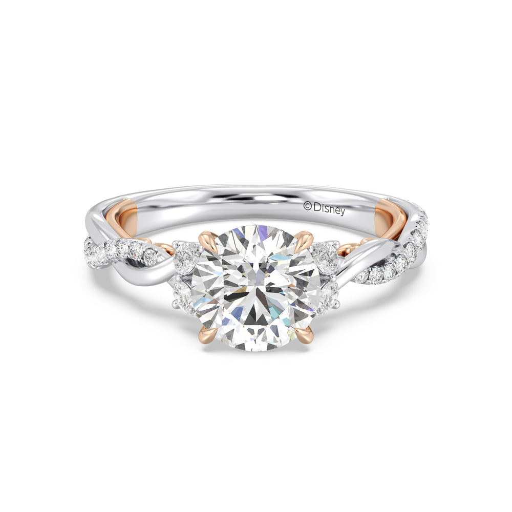 Enchanted Star Lab Grown Diamond And 14K Gold Disney Princess Rapunzel Twist Engagement Ring with White/Rose Cut Diamond in 14KT Round view 2
