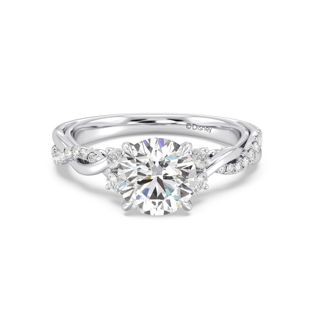 Enchanted Star Lab Grown Diamond And 14K Gold Disney Princess Rapunzel Twist Engagement Ring with White Cut Diamond in 14KT Round view 2
