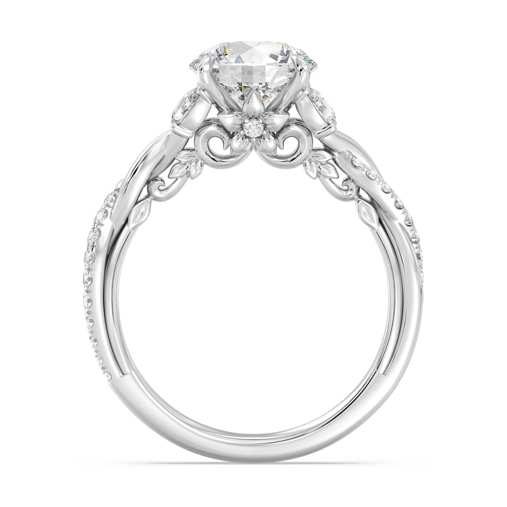 Enchanted Star Lab Grown Diamond And 14K Gold Disney Princess Rapunzel Twist Engagement Ring with White Cut Diamond in 14KT Round view 3
